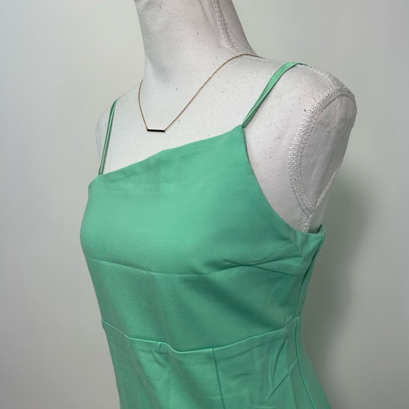 NEW! Petal & Pup Zahra Asymmetrical Neckline Midi Dress in Green - Picture 6 of 17